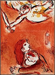 Marc Chagall: Le Visage d'Israel, Lithographie originale La Bible 1960