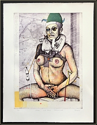 Wolfgang Petrick: Fille avec petit gilet de sauvetage ('Mdchen mit kleiner Schwimmweste') 1973 Gravure signe