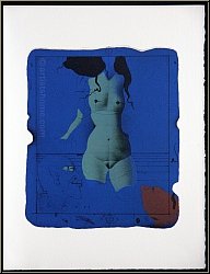 Paul Wunderlich:  Petite famille  (Torso sur une pierre bleue) 1972, Lithographie originale Mourlot