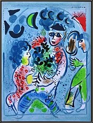 Marc Chagall: Bouquet de fleurs, Lithographie originale 1969, frontispice, Mourlot - uvre grav | estampes