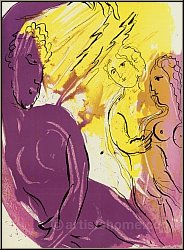 Marc Chagall: Ange du Paradis, 1956, La Bible, Lithographie originale - uvre grav | estampes originales