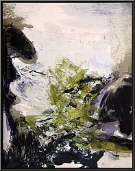 Zao Wou-Ki: Paysage 1971, Lithographie originale, Mourlot, Rivire n212 - uvre graphique, estampes origina