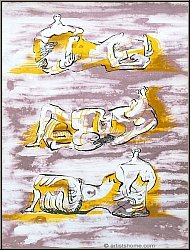 Henry Moore:  Figures allonges  Lithographie originale, 1971