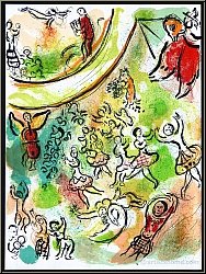 Marc Chagall: Le Plafond de l'Opra de Paris, Lithographie originale 1965 - Estampes Mourlot | Lithographies