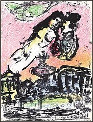 Marc Chagall:  Le Ciel des Amoureux  1963 - Lithographies | Estampes originales Mourlot | oeuvre graphique