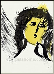 Marc Chagall: L'Ange 1956, Lithographie originale Verve La Bible - Estampes originales | uvre grav | Mourlot