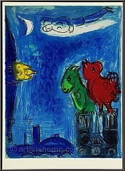 Marc Chagall: Les Monstres de Notre-Dame, Paris 1954, Lithographie originale Derriere le miroir | uvre grav