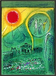 Marc Chagall: Le Carrousel du Louvre, Paris 1954, Lithographie originale Derriere le miroir | estampes Mourlot