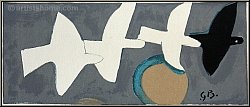 Georges Braque: Quatre oiseaux, 1959, Lithographie signe dans la pierre, soleil et lune - Images | estampes