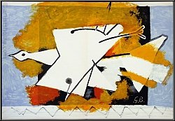 Georges Braque:  L'oiseau jaune  1959, Lithographie par Mourlot