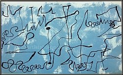 Joan Mir: Labyrinthe bleu, 1956, Lithographie originale, langue symbolique de l'artiste | uvre graphique