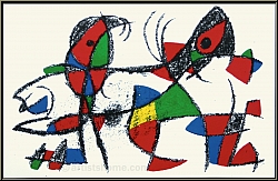 Joan Miro: Le dauphin et le perroquet, 1975, Lithographie orig. n X