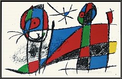 Joan Miro: Le chat heureux, 1975, Lithographie originale n VI