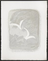 Georges Braque: Deux oiseaux blanches sur fond gris, 1961 Descente aux enfers Lithographie originale Mourlot