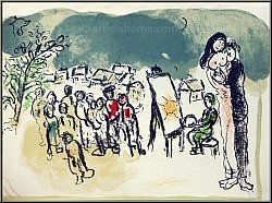 Marc Chagall: Lithographie originale  Hommage  Julien Cain  1968