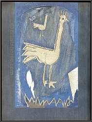 Georges Braque: Lithographie Couple d'oiseaux  Deux paons  1952, frontispice en bleu lavande pour Verve