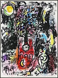 Marc Chagall: L'arbre de Jess Paris 1960, arbre de Nol, lithographie - Estampes originales | Lithographies