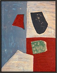 Serge Poliakoff: Composition rose, rouge et bleue, 1958, Lithographie originale, une de ses premires estampes