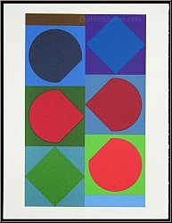 Victor Vasarely:  Beryll  (bryl) Lithographie originale de 1972 pour 'Souvenirs et portraits d'artistes'