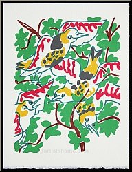 Charles Lapicque:  Le chant des oiseaux  1972 Lithographie originale pour Souvenirs et portraits d'artistes