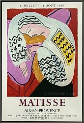 Henri Matisse: Affiche exposition au Pavillon de Vendome  Aix-en-Provence, Lithographie La Dormeuse Mourlot