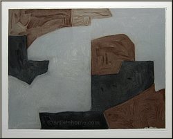 Serge Poliakoff: Gravure  l'eau-forte et aquatinte  Composition brune, grise et noir  1964 | oeuvre grav