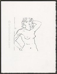 Andr Derain:  Buste de femme  1950-1972 Nu fminin, Lithographie originale Souvenirs et portraits d'artist