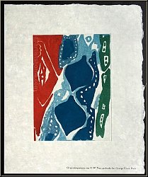 Ernst Wilhelm Nay: Gravure originale, aquatinte en couleurs  1965-7  (Gabler 81), voeux de bonne anne