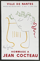 Jean Cocteau: Ville de Nantes, Muse des Beaux-Arts 1964, Hommage  Jean Cocteau, Mourlot, Affiche originale