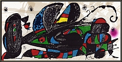 Joan Miro: Iran 1974, Lithographie originale pour Miro sculpteur en persan - estampes originales rares