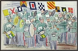 Raoul Dufy: The Band (l'orchestre) 1949, Lithographie originale pour School Prints grand orchestre, fanfare