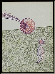 Max Ernst: Figure avec disque, 1974, Lithographie originale frontispice, signe dans la pierre - uvre grav