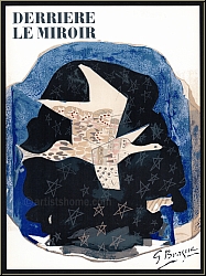 Georges Braque: Les toiles, 1959, Lithographie, composition  l'oiseau, ciel nocturne parsem d'toiles