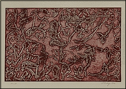 Mark Tobey:  Divertimento  1971, Gravure  l'eau-forte et aquatinte signe, thme de musique instrumentale