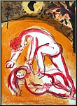 Marc Chagall: Cain et Abel, Lithographie originale Verve Bible 1960