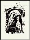 Marc Chagall: Ruth aux pieds de Booz, Lithographie Bible, 1960