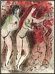 Marc Chagall: Adam et ve et le Fruit dfendu, Lithographie originale