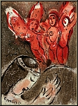 Marc Chagall: Sara et les Anges, Lithographie originale La Bible, 1960