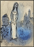 Marc Chagall: Esther, Lithographie originale Verve Bible, Mourlot 1960