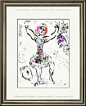 Marc Chagall: La Jongleuse Lithographie originale 1960, femme acrobate, entoure de fleurs qui la dcorent