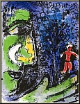 Marc Chagall: Lithographie originale Le Profil et l'Enfant rouge, 1960