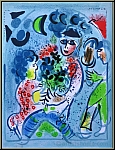 Marc Chagall: Bouquet de fleurs, Lithographie originale 1969 Mourlot