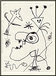 Joan Miro:  L'Aigrette  Gravure  l'eau-forte, 1956, Dupin n 105