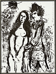 Marc Chagall:  Le Clown amoureux  Lithographie originale 1963