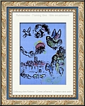 Marc Chagall: Nocturne  Vence Lithographie originale 1963, Saint-Paul de Vence - uvre grav | estampes