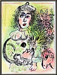 Marc Chagall:  Le Clown fleuri  Lithographie originale, 1963 Mourlot