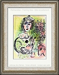 Marc Chagall:  Le Clown fleuri  Lithographie originale, 1963 Mourlot