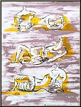 Henry Moore:  Figures allonges  Lithographie originale, 1971