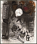 Marc Chagall:  Nature morte brun  1957, Lithographie originale