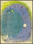 Marc Chagall: Lithographie originale Mre et enfant devant Notre-Dame